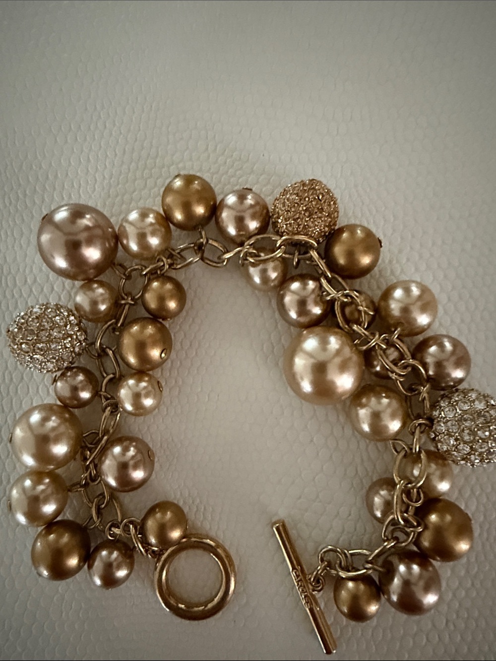 Gold-Tone Cluster Pearl & Crystal Bracelet - Women Jewelry
